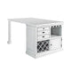 Tino Counter Height Kitchen Island Table w Bar Storage, Antique White