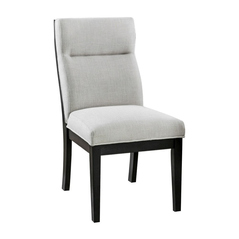 Moi 5pc Dining Table and Chair Set 52 Inch Round Glass White Black BM332512