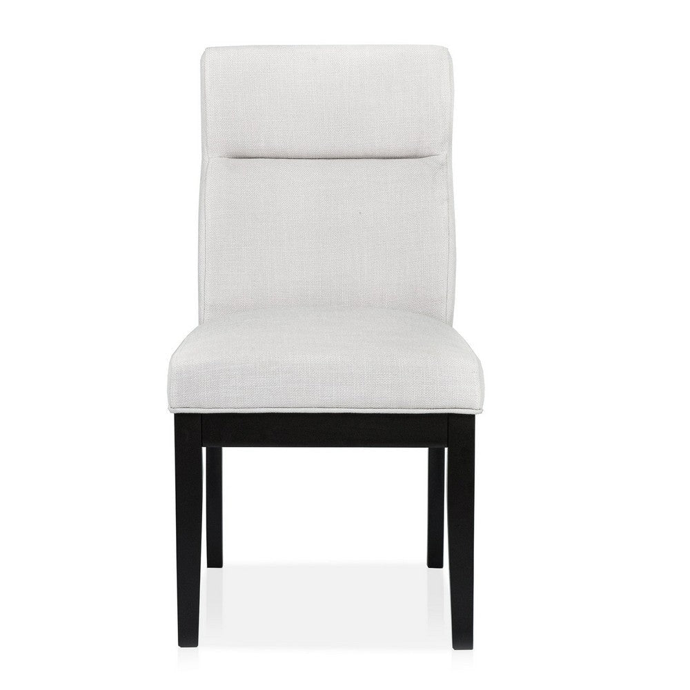 Moi 5pc Dining Table and Chair Set 52 Inch Round Glass White Black BM332512