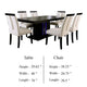 Pyn 7pc Dining Table and Chair Set, Black Wood, Beige Faux Leather