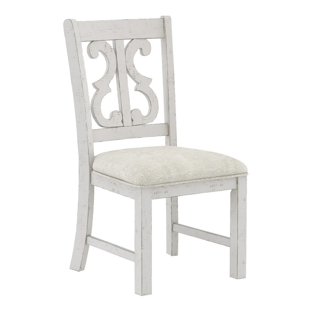 Eya 7pc Dining Table and Chair Set White and Oak Brown Wood Gray