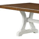 Eya Dining Table 68-86 Inch Extendable Rectangular White Brown Wood BM332518