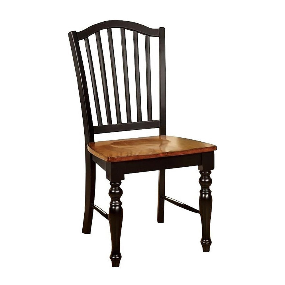 Gin 7pc Dining Table Chair Set Extendable 60-78 Inch Oak Brown Black BM332519