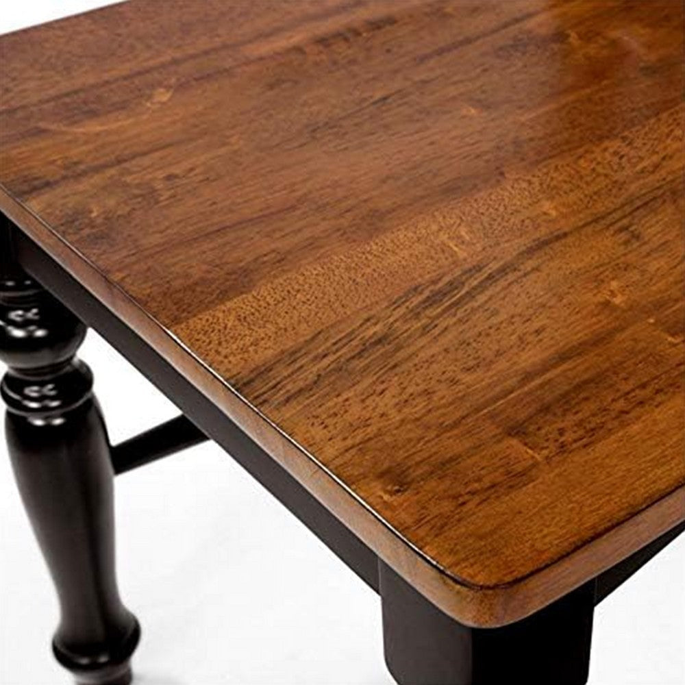 Gin 7pc Dining Table Chair Set Extendable 60-78 Inch Oak Brown Black BM332519