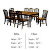 Gin 7pc Dining Table Chair Set Extendable 60-78 Inch Oak Brown Black BM332519