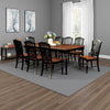 Gin 7pc Dining Table Chair Set, Extendable 60-78 Inch Oak Brown, Black