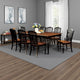 Gin 7pc Dining Table Chair Set, Extendable 60-78 Inch Oak Brown, Black