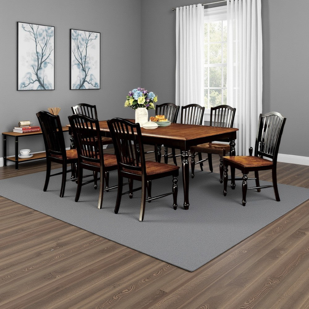 Gin 7pc Dining Table Chair Set, Extendable 60-78 Inch Oak Brown, Black