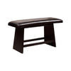 Leya 6pc Counter Height Table, Swivel Chairs, Bench Set, Black Faux Leather