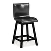 Leya 7pc Counter Table and Chair Set Black Faux Leather Solid Wood BM332521