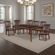 Veni 9pc Dining Table and Chair Set, Cherry Brown Wood, Faux Leather