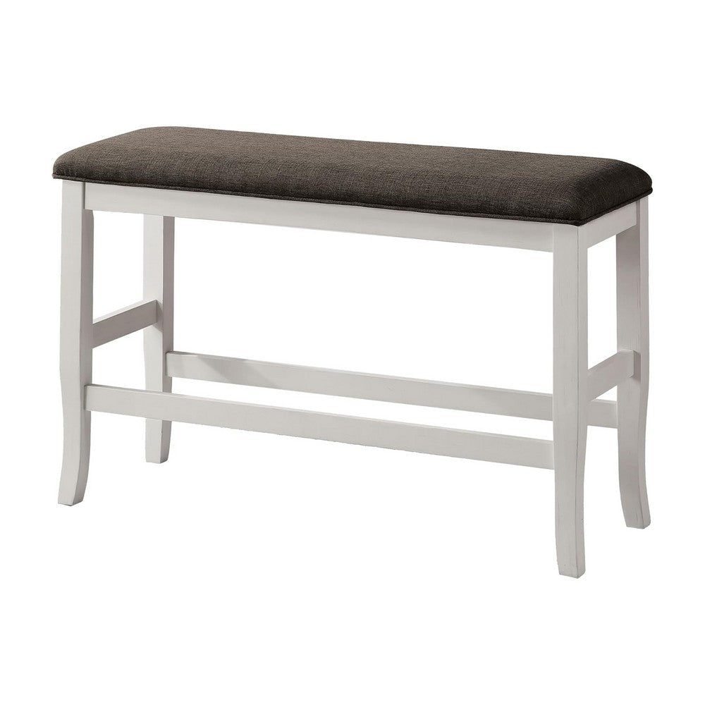 Begr 4pc Counter Height Kitchen Island Table Bench Stool Set White BM332527