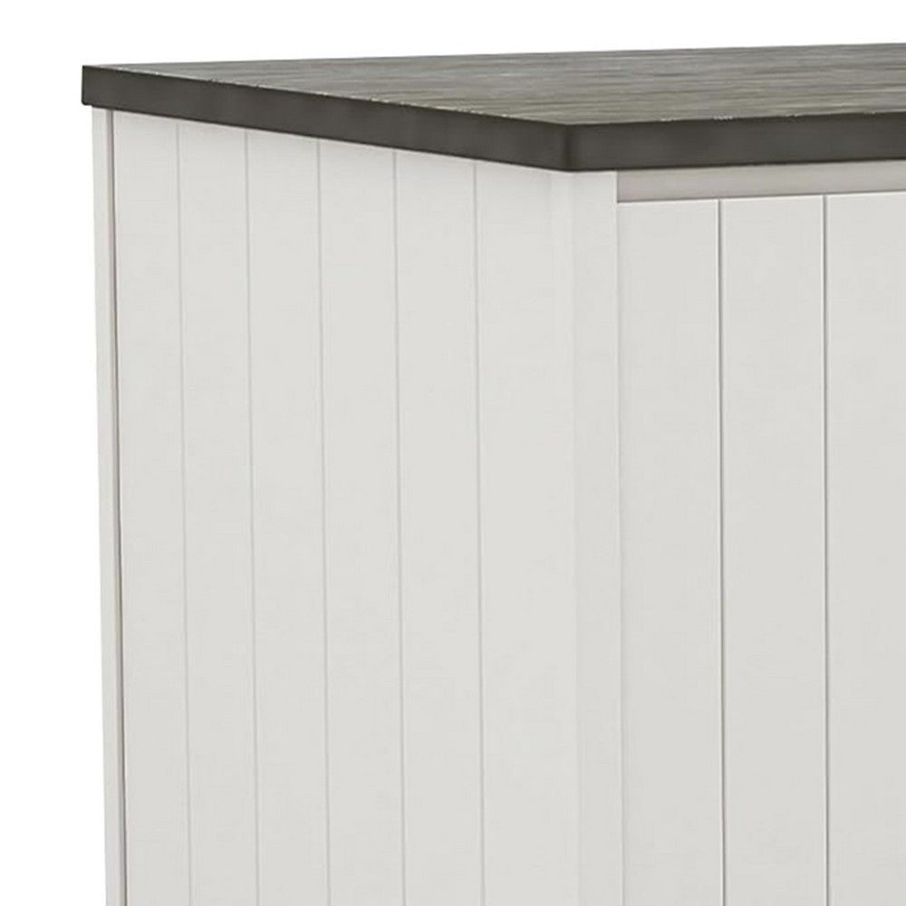 Begr Counter Height Kitchen Island Table 60 Inch White Gray BM332528