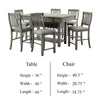Yani 7pc Counter Height Dining Table and Chair Set Wire Brushed Gray BM332529