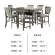 Yani 7pc Counter Height Dining Table and Chair Set Wire Brushed Gray BM332529
