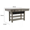 Yani Counter Height Table 60 Inch Rectangular Top Gray Solid Wood BM332530