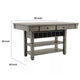 Yani Counter Height Table 60 Inch Rectangular Top Gray Solid Wood BM332530