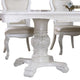 Zenie 7pc Dining Set White Solid Wood Table 6 Chairs Faux Leather BM332533