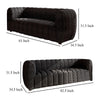 Hery Sofa and Loveseat Set Black Boucle Vertical Channel Tufting BM332535