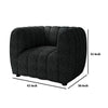 Hery Accent Armchair 36 Inch Black Boucle Vertical Channel Tufted BM332536