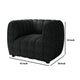 Hery Accent Armchair 36 Inch Black Boucle Vertical Channel Tufted BM332536