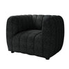 Hery Accent Armchair, 36 Inch, Black Boucle, Vertical Channel Tufted