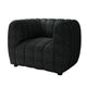Hery Accent Armchair, 36 Inch, Black Boucle, Vertical Channel Tufted