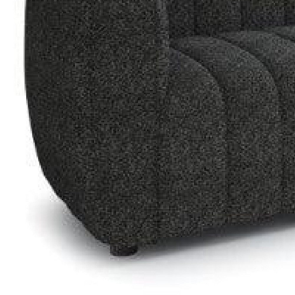 Hery Loveseat 65 Inch Black Boucle Vertical Channel Tufted Details BM332537