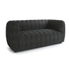 Hery Loveseat, 65 Inch, Black Boucle, Vertical Channel Tufted Details