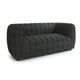 Hery Loveseat, 65 Inch, Black Boucle, Vertical Channel Tufted Details