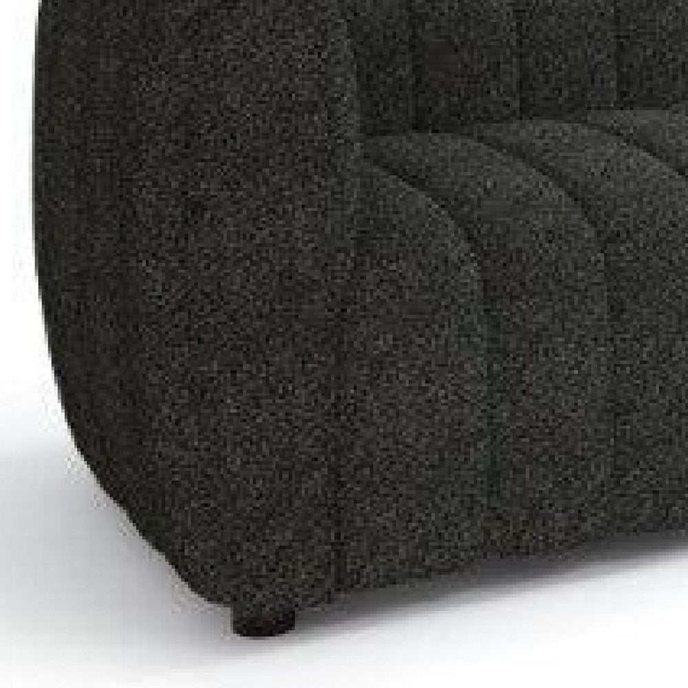 Hery Sofa 83 Inch Black Boucle Vertical Channel Tufted Details BM332538