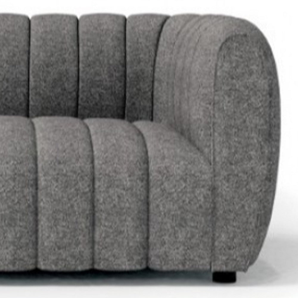 Hery Sofa and Loveseat Set Gray Boucle Vertical Channel Tufting BM332539