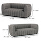 Hery Sofa and Loveseat Set Gray Boucle Vertical Channel Tufting BM332539