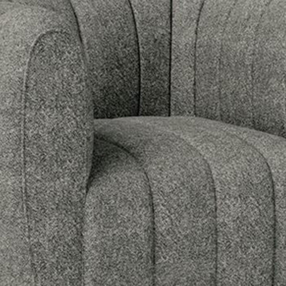 Hery Accent Armchair 36 Inch Gray Boucle Vertical Channel Tufted BM332540