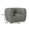 Hery Accent Armchair 36 Inch Gray Boucle Vertical Channel Tufted BM332540