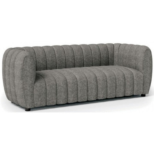 Hery Sofa, 23 Inch, Gray Boucle, Vertical Channel Tufted Details