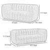 Hery Sofa and Loveseat Set White Boucle Vertical Channel Tufting BM332543
