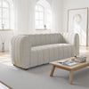 Hery Loveseat, 65 Inch, White Boucle, Vertical Channel Tufted Details