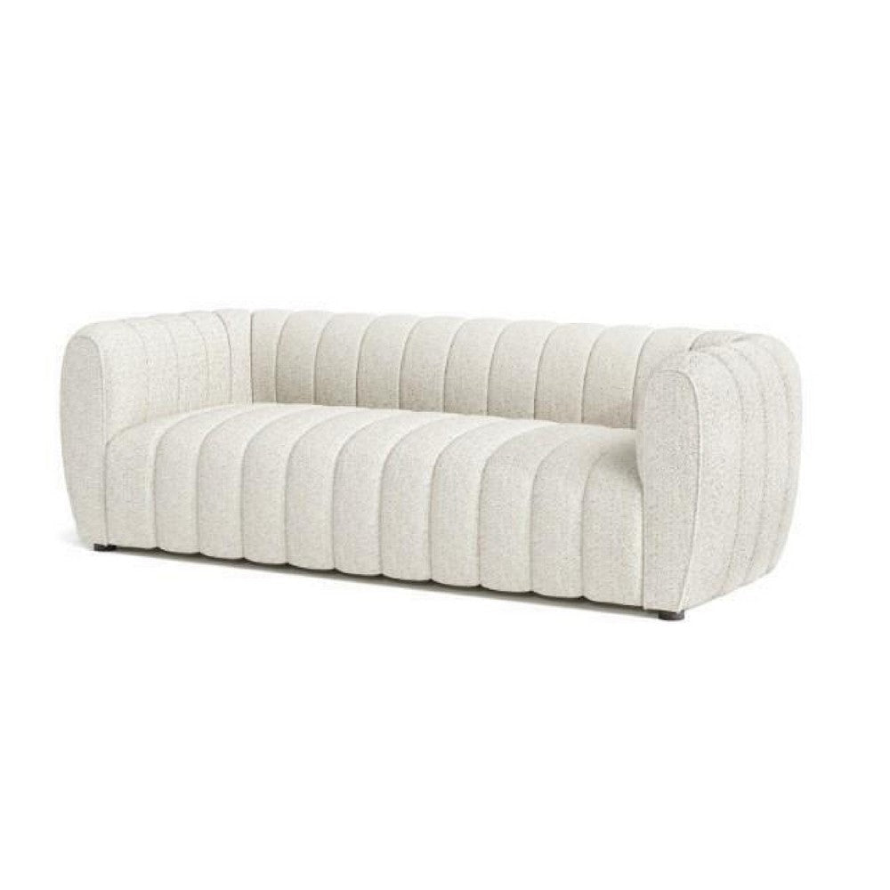 Hery Sofa 83 Inch White Boucle Vertical Channel Tufted Details BM332545