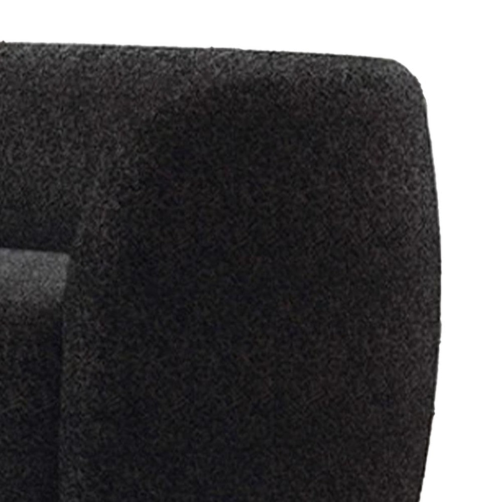 Srey 2pc Sofa and Loveseat Set Black Boucle Curved Kidney Shape BM332546