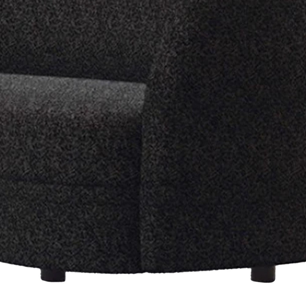 Srey 2pc Sofa and Loveseat Set Black Boucle Curved Kidney Shape BM332546