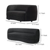 Srey 2pc Sofa and Loveseat Set Black Boucle Curved Kidney Shape BM332546