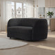 Srey 2pc Sofa and Loveseat Set, Black Boucle, Curved Kidney Shape