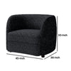Srey Accent Chair 37 Inch Plush Black Boucle Curved Kidney Shape BM332547