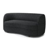 Srey Loveseat 64 Inch Plush Black Boucle Soft Curved Kidney Shape BM332548