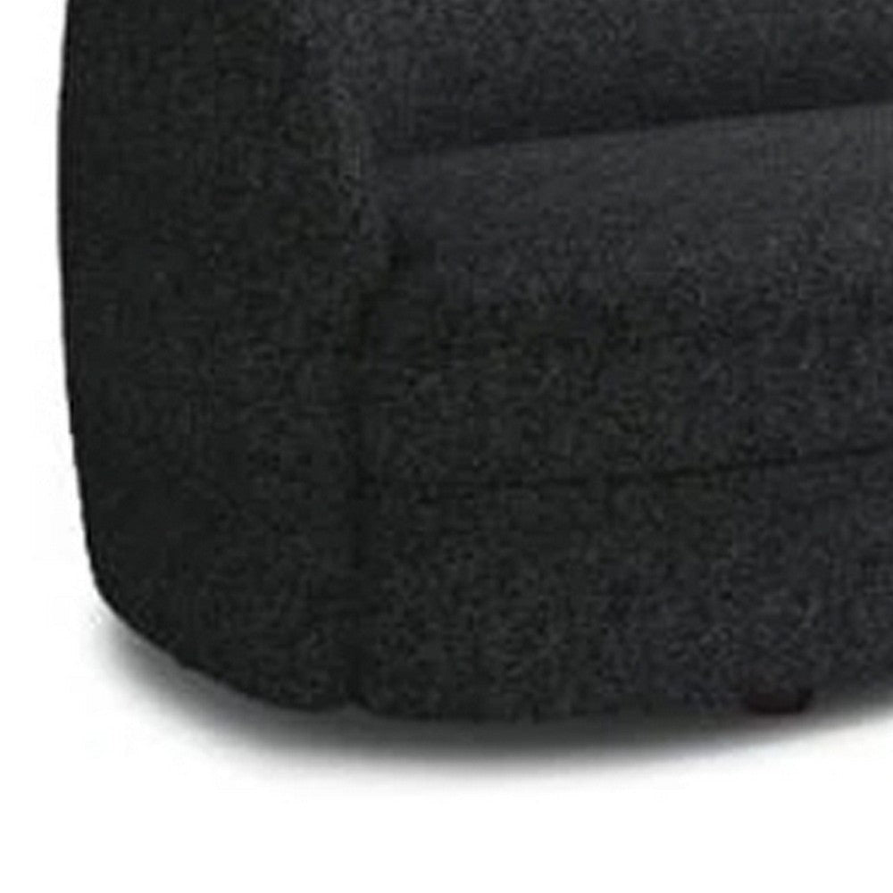 Srey Sofa 84 Inch Plush Black Boucle Curved Curved Kidney Shape BM332549