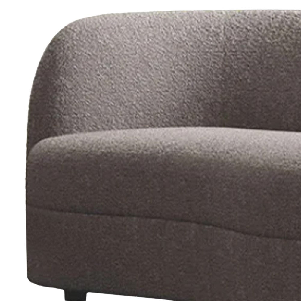 Srey 2pc Sofa and Loveseat Set Gray Boucle Curved Kidney Shape BM332550