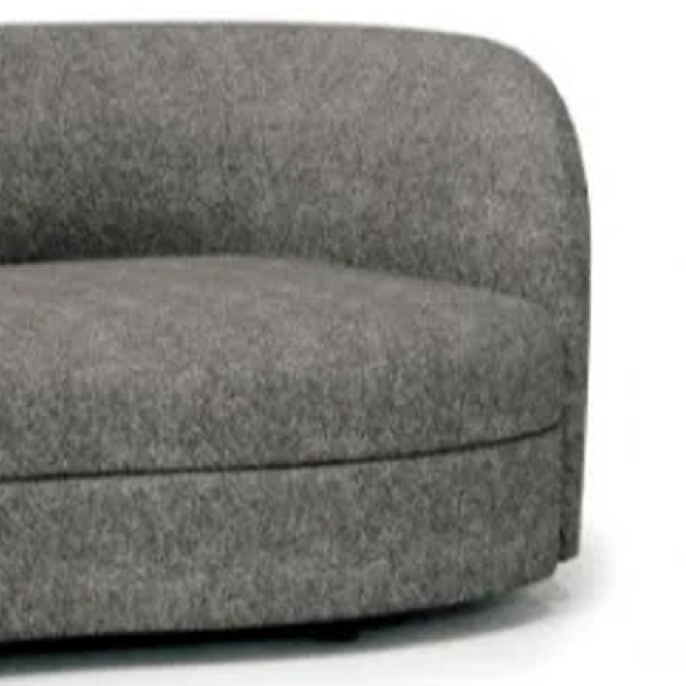 Srey 2pc Sofa and Loveseat Set Gray Boucle Curved Kidney Shape BM332550