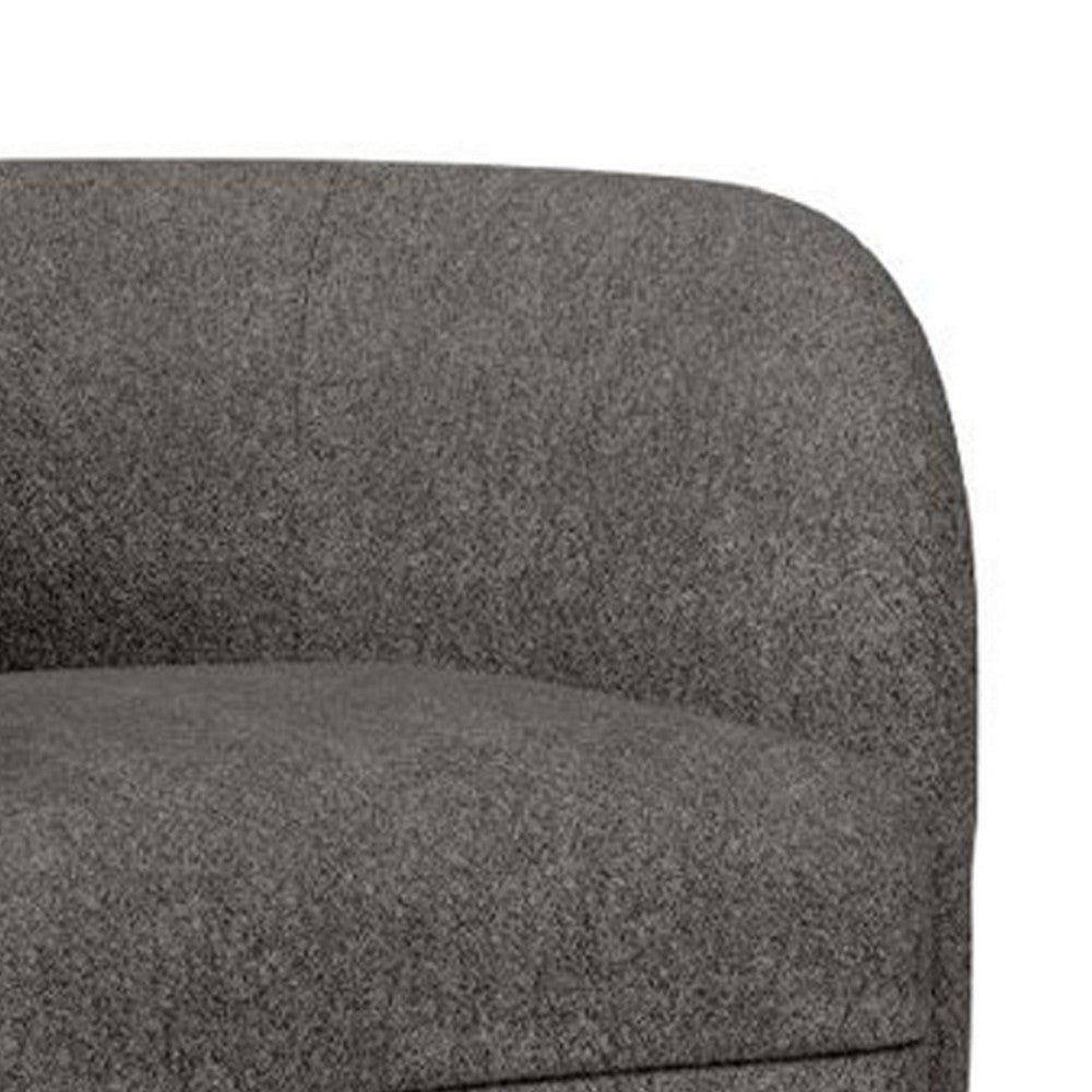 Srey Accent Chair 37 Inch Plush Gray Boucle Curved Kidney Shape BM332551