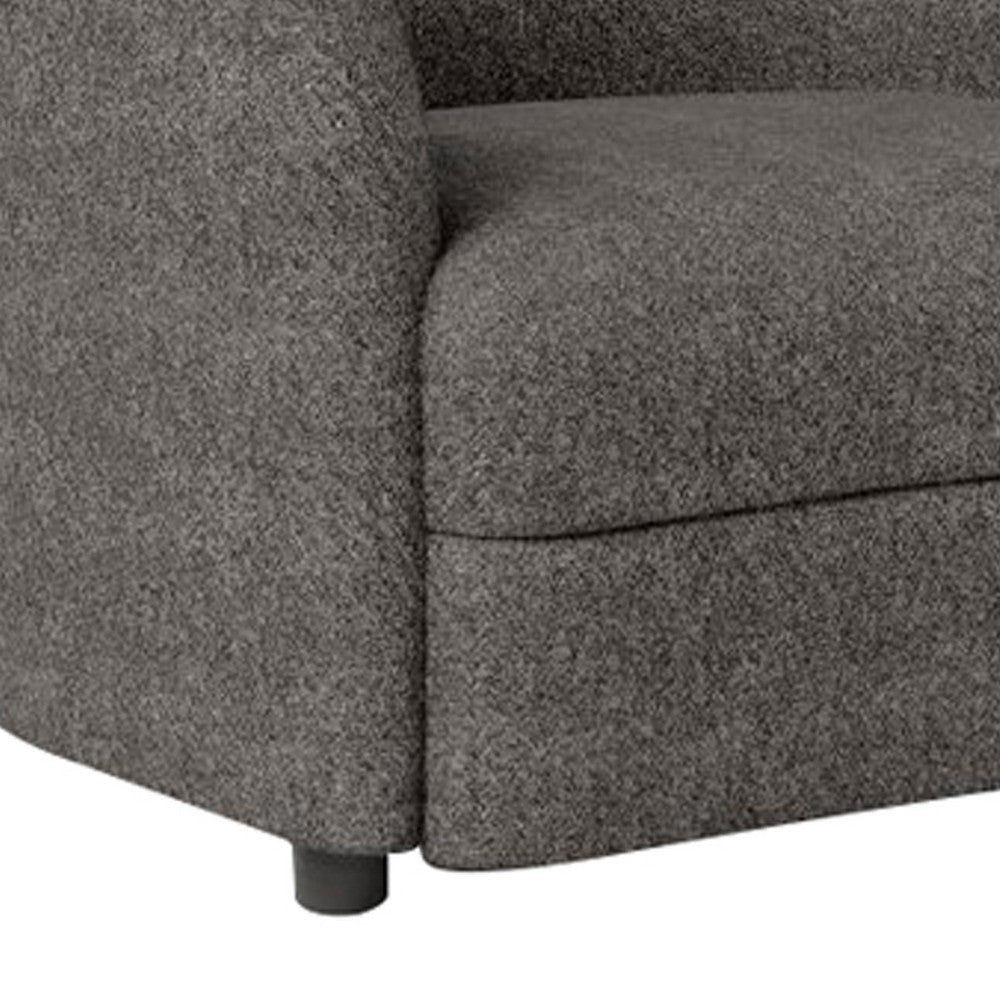 Srey Accent Chair 37 Inch Plush Gray Boucle Curved Kidney Shape BM332551